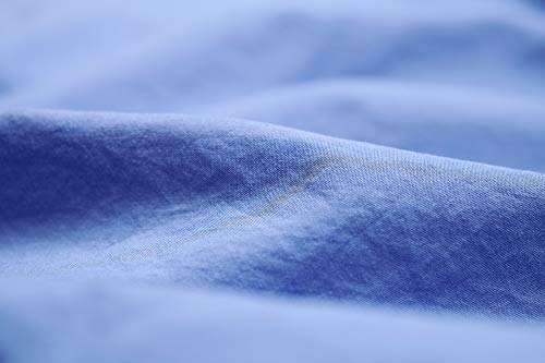 L1NK STUDIO Bettwäsche 150 X 220 cm - Bettbezug Baumwolle 100% (Perkal 200 Fäden) für Bett 90 cm Uni einfarbig Berlin Blue von L1NK STUDIO