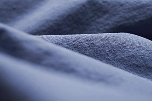 L1NK STUDIO Bettwäsche 150 X 220 cm - Bettbezug Baumwolle 100% (Perkal 200 Fäden) für Bett 90 cm Uni einfarbig Blueberry von L1NK STUDIO