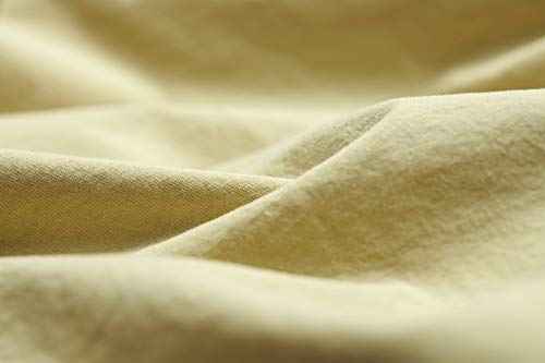 L1NK STUDIO Bettwäsche 150 X 220 cm - Bettbezug Baumwolle 100% (Perkal 200 Fäden) für Bett 90 cm Uni einfarbig Yellow von L1NK STUDIO