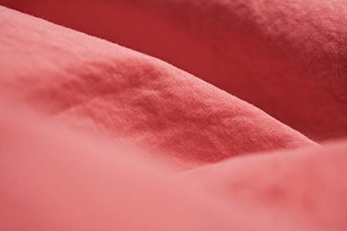 L1NK STUDIO Bettwäsche 180 X 220 cm - Bettbezug Baumwolle 100% (Perkal 200 Fäden) für Bett 105 cm Uni einfarbig Coral von L1NK STUDIO
