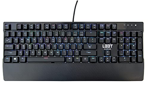 L33T Gaming Keyboard, E-Sports Vollmechanische Gaming Tastatur, 105 Anti-Ghosting-Tasten, 12 Multimedia Tasten, 5 programmierbare Taste, RGB Gaming Keyboard, USB-Anschluss, US Layout TYR schwarz von L33T Gaming