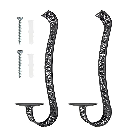 Kerzenhülsenhalter 2 Stück Eisen Esszimmerbereiche for Aufhängen Raumdekoration Wohnungen Schwarz Universal S-förmig Badezimmer Wand Kerzenhalter Geschenk Schlafzimmer von L3s9mPzVb4