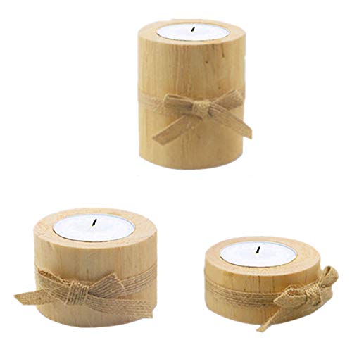 Kerzenhülsenhalter 3 Stück Kiefernholz Landhausstil Hochzeitsmittelstück Esstisch Dekoration Kerzenhalter von L3s9mPzVb4