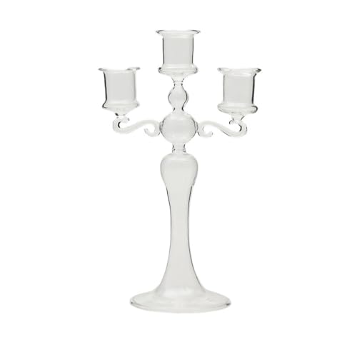Kerzenhülsenhalter Kreativer Glaskerzenständer Bunter Dreikopfkerzenständer Home Decoration Hochzeits-Shooting-Requisiten(Transparent) von L3s9mPzVb4