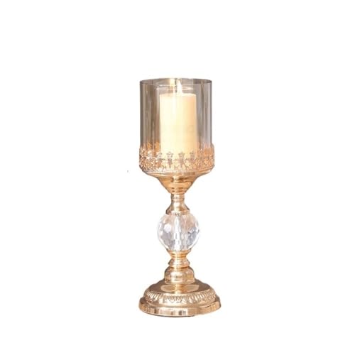 Kerzenhülsenhalter Licht Luxus Gold Hoher Kerzenständer Metall Glas Esstisch Dekoration Kerzenhalter(Groß) von L3s9mPzVb4