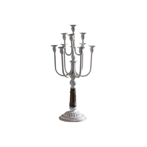 Kerzenhülsenhalter Retro Alten Eisen Leuchter Ornamente Blume Shop Hochzeit Western Restaurant Weihnachten Dekoration Requisiten(Weiß) von L3s9mPzVb4