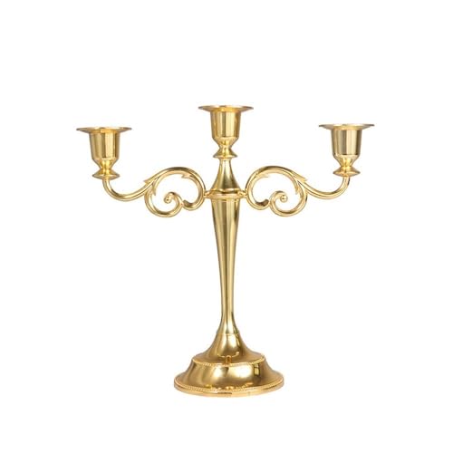 Kerzenhülsenhalter Retro Fünfköpfiger Metall Kerzenständer for Hochzeit Esstisch Weihnachtsfeier Dekoration(Gold) von L3s9mPzVb4