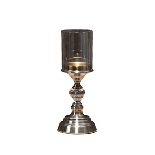 Kerzenhülsenhalter Retro Metall Glas Kerzenhalter Luxus Esstisch Dekoration Kerzenständer(Klein) von L3s9mPzVb4