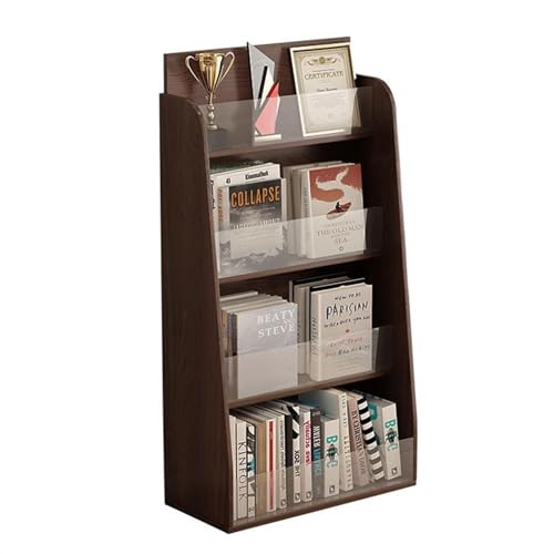 L3s9mPzVb4 Bodenstehender Zeitschriftenständer Acryl-Spleiß-Zeitungsständer, Zeitschriftenständer, bodenstehende Informationsständer, vertikale Broschürenständer, Prospektständer aus Holz von L3s9mPzVb4