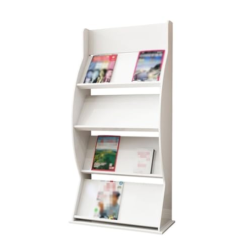 L3s9mPzVb4 Bodenstehender Zeitschriftenständer Bodenstehender Zeitungsständer, Informationsständer aus Holz, Aufbewahrung von Werbung, Bodenzeitungsständer(Weiß) von L3s9mPzVb4