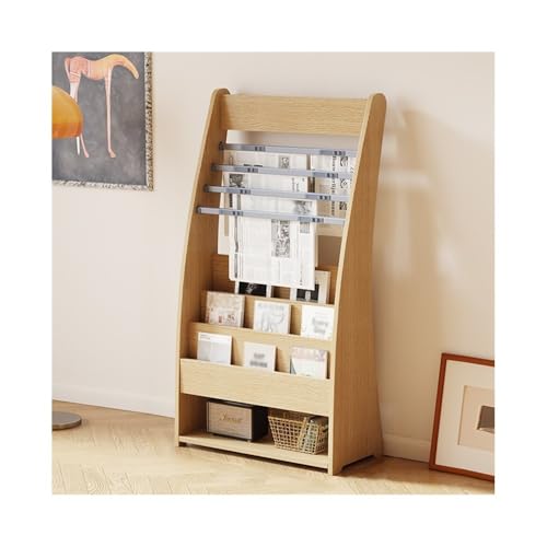 L3s9mPzVb4 Bodenstehender Zeitschriftenständer Bücherregal, Zeitschriftenständer, Zeitungsständer, Bodenregal, Broschürenständer, Journalaufbewahrung, Informationsdisplayständer(Original Wood) von L3s9mPzVb4