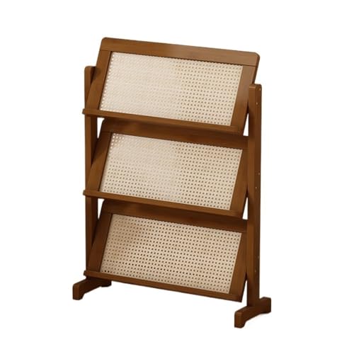 L3s9mPzVb4 Bodenstehender Zeitschriftenständer Bücherregal fürs Büro, Boden-Zeitungsständer, Wohnzimmer, einfaches, schmales, kleines , mehrschichtiges Aufbewahrungsregal(Mittel) von L3s9mPzVb4