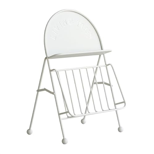 L3s9mPzVb4 Bodenstehender Zeitschriftenständer Einfacher Zeitschriftenhalter, moderner Broschürenständer, Desktop-Bücherregal, Lagerregal, Büro, kleiner Datenständer, Zeitungsständer, Ornamente(Weiß) von L3s9mPzVb4
