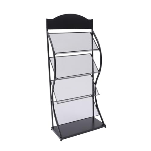 L3s9mPzVb4 Bodenstehender Zeitschriftenständer Schwarz/Weiß 4-lagiges Zeitschriftenregal, Präsentationsständer, Bücherregal, Ständer, unteres Regal for Empfangsbereiche, Wartezimmer, Schulen(Schwarz) L3s9mPzVb4 Bodenstehender Zeitschriftenständer Schwarz/Weiß 4-lagiges Zeitschriftenregal, Präsentationsständer, Bücherregal, Ständer, unteres Regal for Empfangsbereiche, Wartezimmer, Schulen(Schwarz) von L3s9mPzVb4
