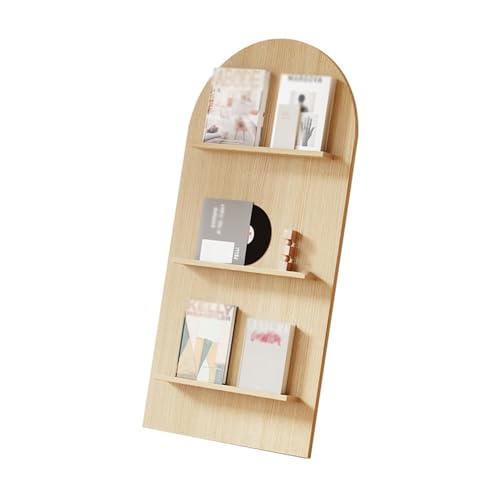 L3s9mPzVb4 Bodenstehender Zeitschriftenständer Zeitungsständer, Boden-Bücherregal, Zeitschriftenständer, Wand-Broschürenaufbewahrung, Informationsständer(Original Wood) von L3s9mPzVb4