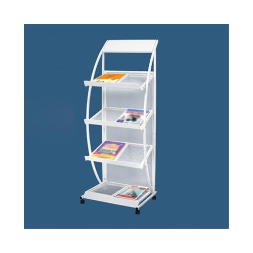 L3s9mPzVb4 Bodenstehender Zeitschriftenständer Zeitungsständer, Verkaufsständer, Bodenstehend, Prospektständer, vertikale Broschürenaufbewahrung, , Büromöbel(Weiß) von L3s9mPzVb4