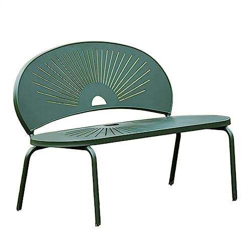 L3s9mPzVb4 Gartenmöbel Außenbank mit Rückenlehne, Aluminiumlegierung, Innenhofdeck, Balkon, Rasen, Leichter Freizeitstuhl(Green,120x63x85CM) von L3s9mPzVb4
