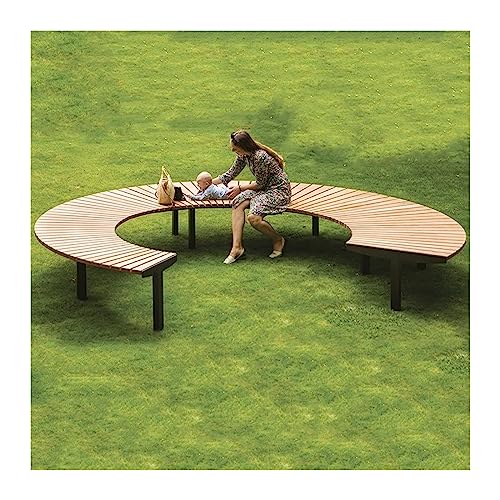 L3s9mPzVb4 Gartenmöbel Gartenbänke, runde Parksitze, Moderne runde korrosionsbeständige Holzbänke mit Stahlrahmen von L3s9mPzVb4