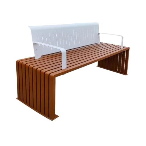 L3s9mPzVb4 Gartenmöbel Gartenstuhl mit Rückenlehne for den Außenbereich, Freizeitbank aus Stahl for den Park, for den Freizeitsitz auf der Balkonterrasse(Klein) von L3s9mPzVb4