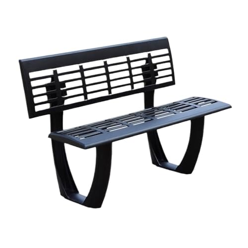 L3s9mPzVb4 Gartenmöbel Park-Rückenlehnenbank, Gartenstuhl aus Aluminiumguss, Gartensitz for draußen mit schwarzem Lack(Klein) von L3s9mPzVb4