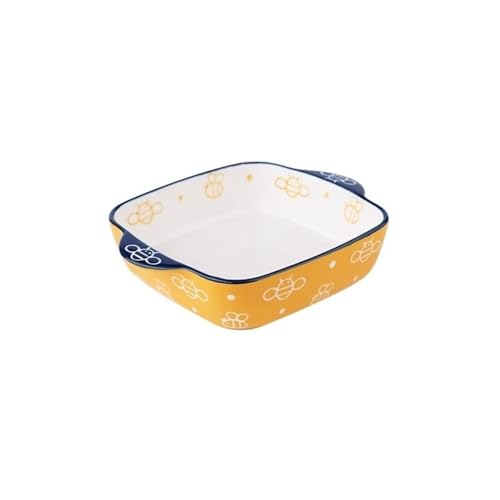 L3s9mPzVb4 Keramik-Auflaufform 500 ml Keramik-Backblech, süße handbemalte Doppelohrschale, Backblech for Zuhause von L3s9mPzVb4