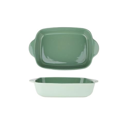 L3s9mPzVb4 Keramik-Auflaufform Backform Käse Gebackene Reisschüssel Ofen Spezialplatte Rechteckige Backschüssel Gemüseplatte Muschelplatte Keramikplatte(Green,9inches) von L3s9mPzVb4