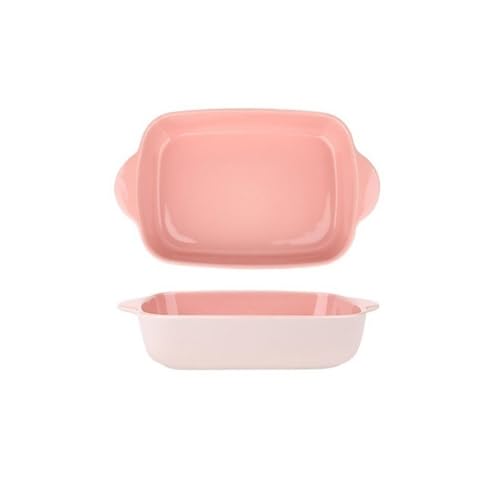 L3s9mPzVb4 Keramik-Auflaufform Backform Käse Gebackene Reisschüssel Ofen Spezialplatte Rechteckige Backschüssel Gemüseplatte Muschelplatte Keramikplatte(Pink,6.8inches) von L3s9mPzVb4