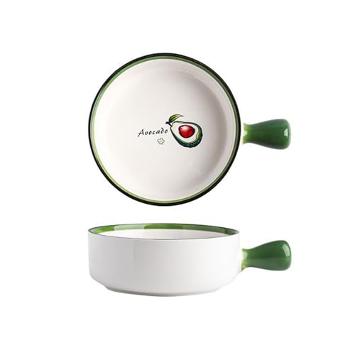 L3s9mPzVb4 Keramik-Auflaufform Kreative Käse gebacken Reis Backform Keramik Griff Platte Haushalt Backschüssel Ofen spezielle Utensilien Geschirr(Green) von L3s9mPzVb4