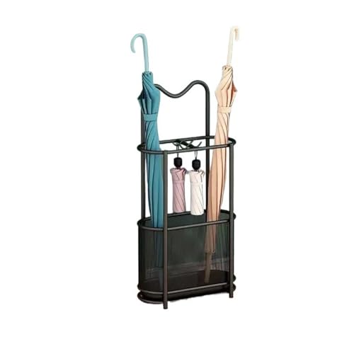 L3s9mPzVb4 Schirmständer Aufbewahrungsbox Schirmständer Halter Gold Sonnenschirm Wand Metall Home Decor Zubehör(Schwarz) von L3s9mPzVb4