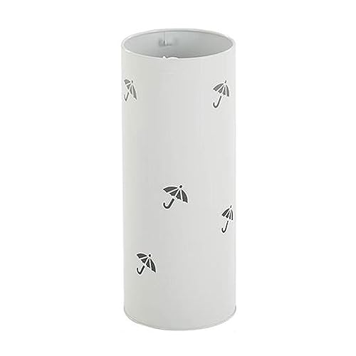 Schirmständer Runder Schirmständer, Schirmhalter aus Metall for den Eingangsbereich des Heim-, Hotel- oder Büroeingangs, Schirmeimer mit Wasserschale und Haken, for lange kurze Schirme(Weiß) von L3s9mPzVb4