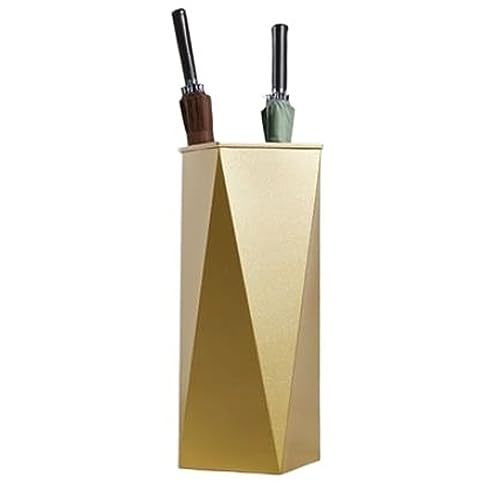 Schirmständer Schirmhalter, Schirmeimer for den Eingangsbereich, Schirmständer aus Metall, im modernen Design, mit Haken zur einfachen Aufbewahrung for lange und kurze Schirme Heimbüro(Gold) von L3s9mPzVb4