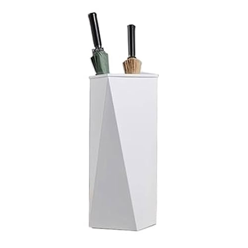 Schirmständer Schirmhalter, Schirmeimer for den Eingangsbereich, Schirmständer aus Metall, im modernen Design, mit Haken zur einfachen Aufbewahrung for lange und kurze Schirme Heimbüro(Weiß) von L3s9mPzVb4