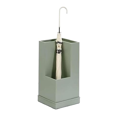 Schirmständer Schirmständer for den Eingangsbereich, Schirmhalter aus Metall, Aufbewahrungsregal for freistehende Stöcke, Gehstöcke, Schirmeimer mit abnehmbarer Abtropfschale for das Heimbüro(Green) von L3s9mPzVb4