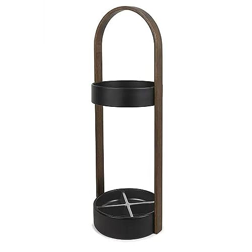 Schirmständer Schirmständer for den Hauseingang, freistehender Schirmhalter aus Metall, runder Schirm-Organizer mit 3 Haken for lange kurze Schirme, Gehstock, Heimbüro im Innenbereich(Schwarz) von L3s9mPzVb4