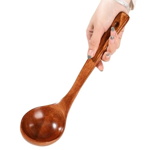 Suppenkelle Große Suppenlöffel aus Holz mit langem Griff, Kochlöffel aus Holz, Ramen-Reislöffel, Suppenkelle, Catering-Geschirr for Kochen, Schöpflöffel(Groß) von L3s9mPzVb4