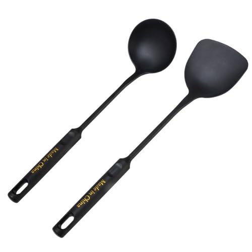 Suppenkelle Küchen-Suppenlöffel-Set, Kochgeschirr, Schöpfkelle, Kunststofflöffel, schwarze Farbe, Kochkelle for Servieren von Suppenutensilien von L3s9mPzVb4