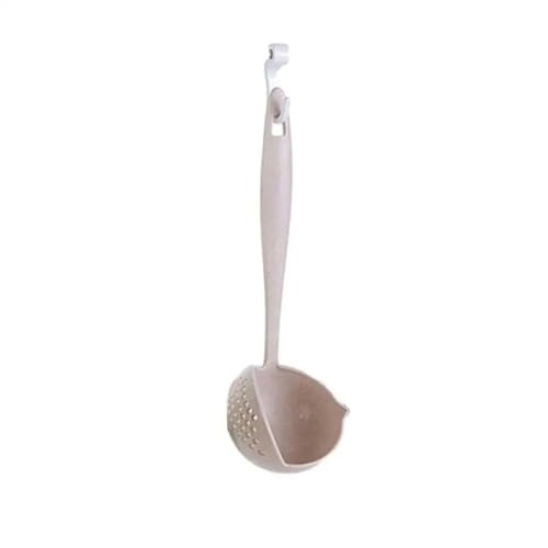 Suppenkelle Suppenlöffel Silikontopf mit langem Griff Löffel Kochsieb Utensilien Schaufel Geschirr Abtropfgestell(Beige) von L3s9mPzVb4