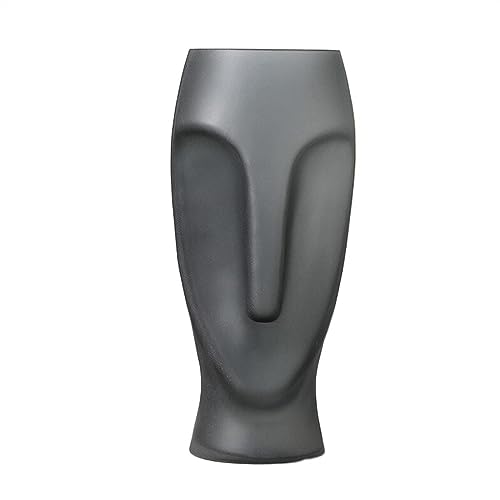 Vase für Dekor Abstrakte Kunst-Gesichts-Glasvasen-Dekoration, Trockenblumen-Arrangiergerät, kreatives Wohnzimmer, Tisch, Heimdekoration(Klein) von L3s9mPzVb4