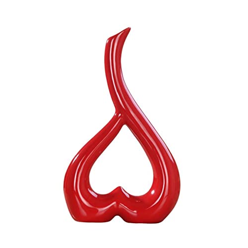 Vase für Dekor Blumentopf Haushalt Einfarbig Herzförmige Keramik Vase Dekoration Wohnzimmer Büro Dekorationen(Red) von L3s9mPzVb4
