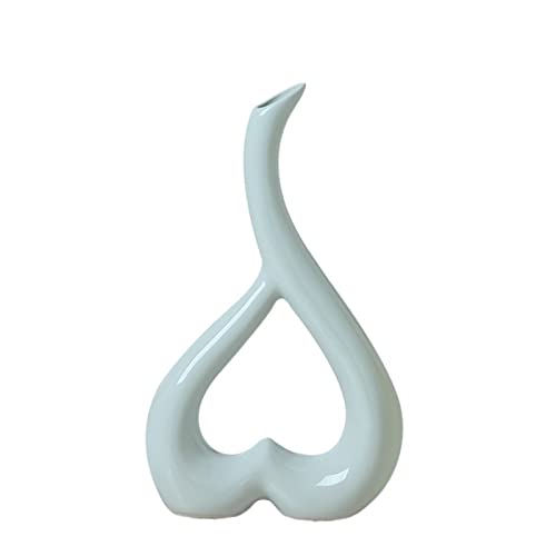 Vase für Dekor Blumentopf Haushalt Einfarbig Herzförmige Keramik Vase Dekoration Wohnzimmer Büro Dekorationen(Sky Blue) von L3s9mPzVb4