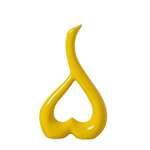 Vase für Dekor Blumentopf Haushalt Einfarbig Herzförmige Keramik Vase Dekoration Wohnzimmer Büro Dekorationen(Yellow) von L3s9mPzVb4