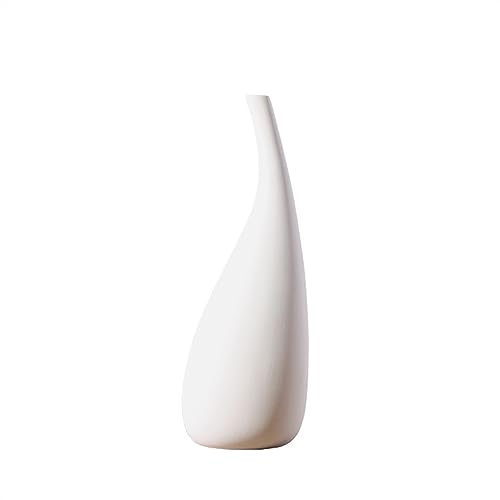 Vase für Dekor Einfache Keramikvasendekoration mit Wassertropfen, weiße, Schlichte, gebrannte Trockenblumeneinsätze for die kreative Dekoration von Vasen(Groß) von L3s9mPzVb4