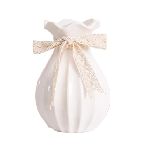 Vase für Dekor Einfache und Moderne Farbverlauf-Keramikvase, Dekoration, Trockenblumen, Wasser-Hochblumen, Wohnzimmer, Blumenarrangement, Ornamente(Weiß) von L3s9mPzVb4