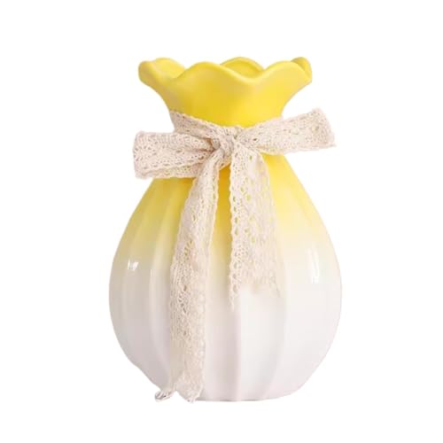 Vase für Dekor Einfache und Moderne Farbverlauf-Keramikvase, Dekoration, Trockenblumen, Wasser-Hochblumen, Wohnzimmer, Blumenarrangement, Ornamente(Yellow) von L3s9mPzVb4
