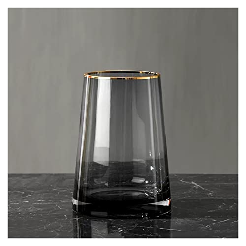 Vase für Dekor Glasvasen, Hydrokultur, Blumen, Grünpflanzen, Vasen, Büro, Wohnzimmer, Trockenblumen, Blumenarrangement, Dekoration, graue Glas-Blumenvasen(Klein) von L3s9mPzVb4