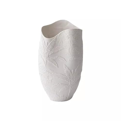 Vase für Dekor Große weiße Relief-Keramik-Blumenware, frische Blumen, Hydrokultur-Vase, Wohnzimmer, Homestay, Foyer-Dekoration von L3s9mPzVb4