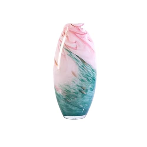 Vase für Dekor Helle Luxus-Glasvase mit rosa Farbverlauf, hochwertige Glasvase, Dekoration for Wohnzimmer, Blumenarrangement, Foyer-Dekoration(Mittel) von L3s9mPzVb4