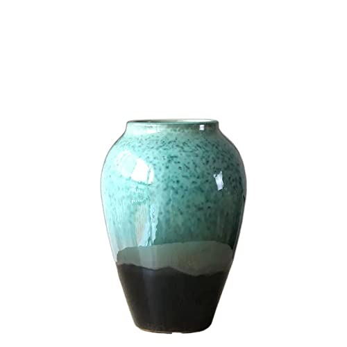 Vase für Dekor Keramik Vase Home Ornament Getrocknete Blumen Arrangement Wohnzimmer Korridor Boden Grün Minimalistische Dekoration von L3s9mPzVb4