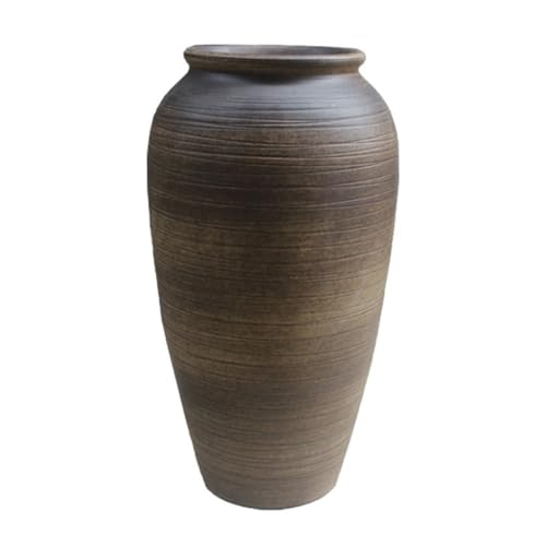 Vase für Dekor Keramikvase, Wohnzimmer, Arbeitszimmer, Veranda, Dekoration, getrocknete Blumen, Blumenarrangement, Retro, grobe Keramik, handgefertigter Keramiktopf von L3s9mPzVb4