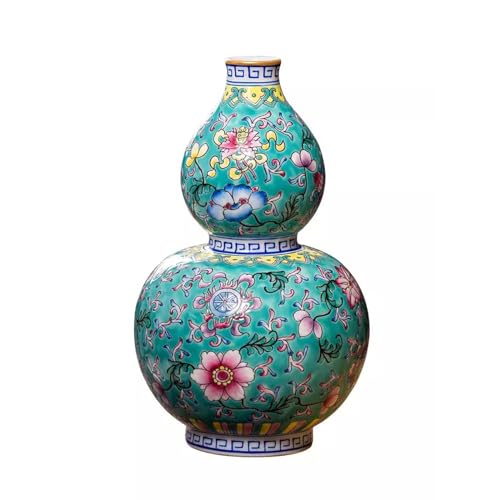 Vase für Dekor Keramikvase, handbemalt, emailliert, farbige Kürbisvase, Wohnzimmerdekoration im chinesischen Stil, Vase, Porzellanmöbel und Ornamente von L3s9mPzVb4